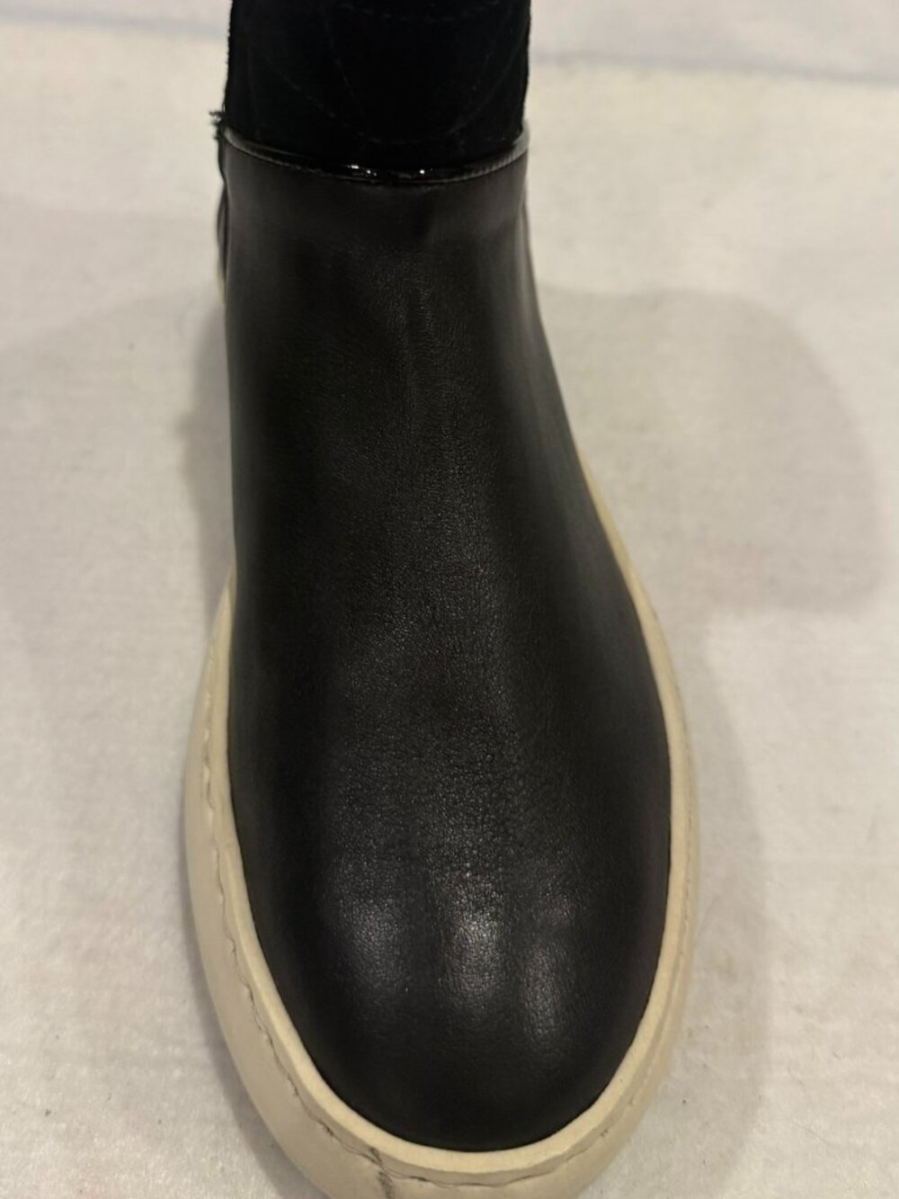 Aquatalia Alayna Black Calf Suede Weatherproof Ankle Boots, size 6.5